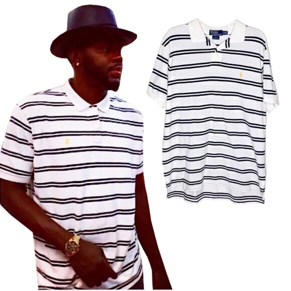 ❤️ RALPH LAUREN Striped Polo Size XL - Picture 1 of 5